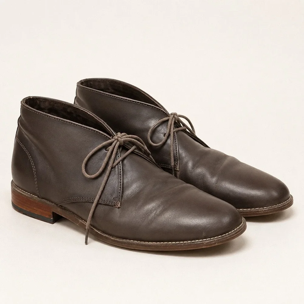 Banana Republic Men Brown Leather Chukka Boots Size 11